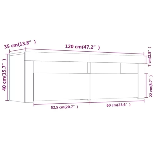 vidaXL Tv Benches & Tv Stands* Tv Stand With Led Lights Smoked Oak 47.2"X13.8"X15.7"