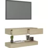 vidaXL Tv Benches & Tv Stands* Tv Stand With Led Lights Sonoma Oak 35.4