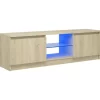 vidaXL Tv Benches & Tv Stands* Tv Stand With Led Lights Sonoma Oak 47.2