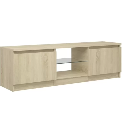 vidaXL Tv Benches & Tv Stands* Tv Stand With Led Lights Sonoma Oak 47.2"X11.8"X14"