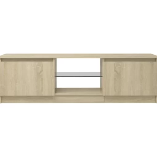 vidaXL Tv Benches & Tv Stands* Tv Stand With Led Lights Sonoma Oak 47.2"X11.8"X14"