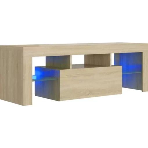 vidaXL Tv Benches & Tv Stands* Tv Stand With Led Lights Sonoma Oak 47.2"X13.8"X15.7"