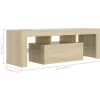 vidaXL Tv Benches & Tv Stands* Tv Stand With Led Lights Sonoma Oak 47.2