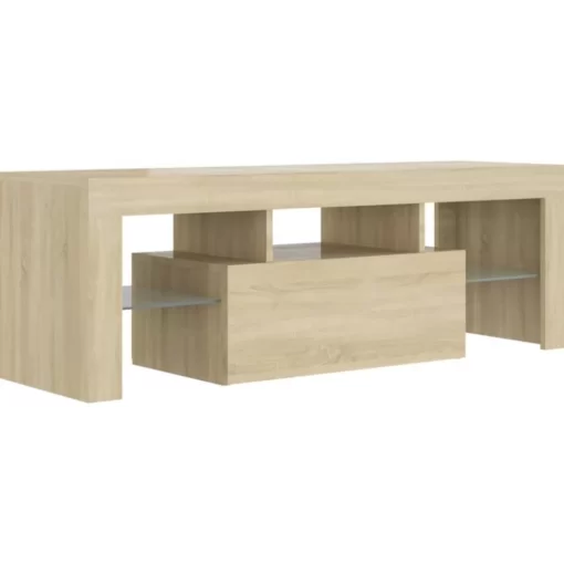 vidaXL Tv Benches & Tv Stands* Tv Stand With Led Lights Sonoma Oak 47.2"X13.8"X15.7"