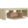 vidaXL Tv Benches & Tv Stands* Tv Stand With Led Lights Sonoma Oak 47.2