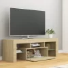 vidaXL Tv Benches & Tv Stands* Tv Stand With Led Lights Sonoma Oak 47.2