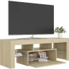 vidaXL Tv Benches & Tv Stands* Tv Stand With Led Lights Sonoma Oak 47.2