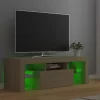 vidaXL Tv Benches & Tv Stands* Tv Stand With Led Lights Sonoma Oak 47.2