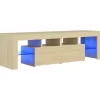 vidaXL Tv Benches & Tv Stands* Tv Stand With Led Lights Sonoma Oak 55.1