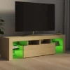 vidaXL Tv Benches & Tv Stands* Tv Stand With Led Lights Sonoma Oak 55.1