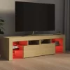 vidaXL Tv Benches & Tv Stands* Tv Stand With Led Lights Sonoma Oak 55.1