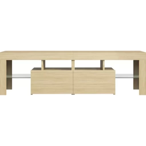 vidaXL Tv Benches & Tv Stands* Tv Stand With Led Lights Sonoma Oak 55.1"X14.4"X15.7"