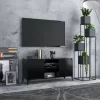 vidaXL Tv Benches & Tv Stands* Tv Stand With Metal Legs Black 40.7