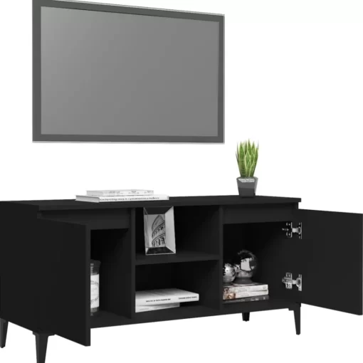 vidaXL Tv Benches & Tv Stands* Tv Stand With Metal Legs Black 40.7"X13.8"X19.7"