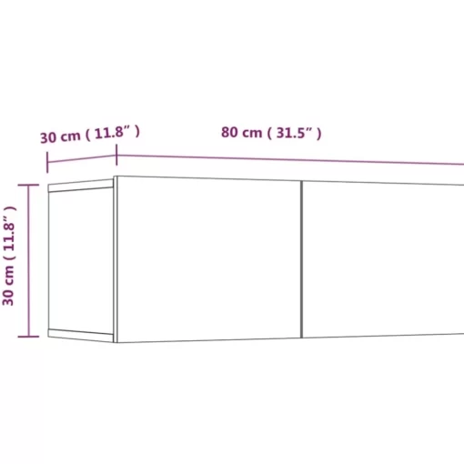 vidaXL Tv Benches & Tv Stands* Tv Stands 2 Pcs Black 31.5"X11.8"X11.8" Engineered Wood