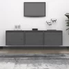 vidaXL Tv Benches & Tv Stands* Tv Stands 3 Pcs Gray Solid Wood Pine