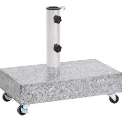 vidaXL Lawn & Garden* Umbrella Base Light Gray 17.7"X9.8"X3.3" Granite