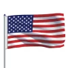 vidaXL Decor* Us Flag And Pole Aluminum 19.7'