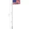 vidaXL Decor* Us Flag And Pole Aluminum 19.7'