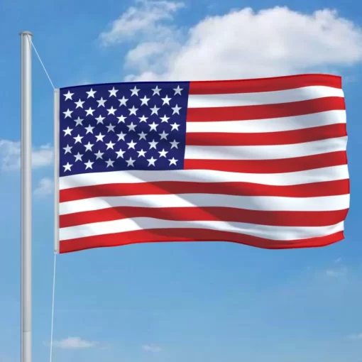 vidaXL Decor* Us Flag And Pole Aluminum 20.3'