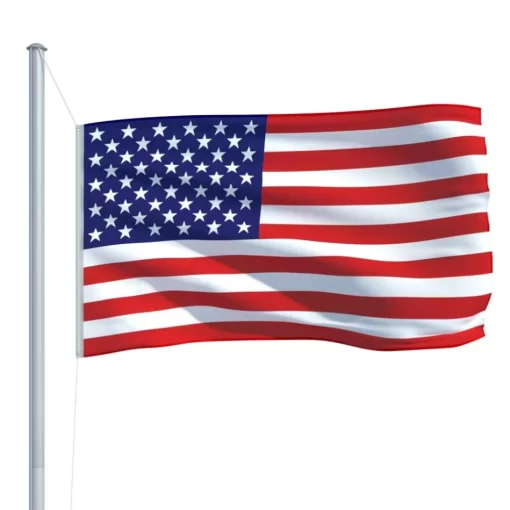 vidaXL Decor* Us Flag And Pole Aluminum 20.3'