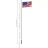 vidaXL Decor* Us Flag And Pole Aluminum 20.3'