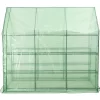 vidaXL Lawn & Garden* Walk-In Greenhouse With 12 Shelves Steel 56.3