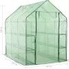 vidaXL Lawn & Garden* Walk-In Greenhouse With 12 Shelves Steel 56.3