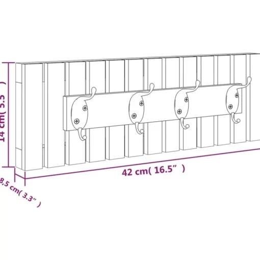 vidaXL Bathroom Accessories* Wall Hanger 16.5"X3.3"X5.5" Solid Wood Walnut