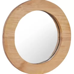 vidaXL Decor* Wall Mirror 15.7" Teak Round