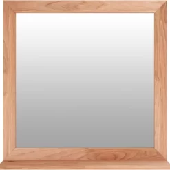 vidaXL Decor* Wall Mirror 21.7"X21.7" Solid Wood Walnut