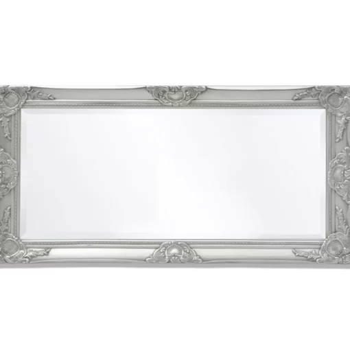 vidaXL Decor* Wall Mirror Baroque Style 39.4"X19.7" Silver