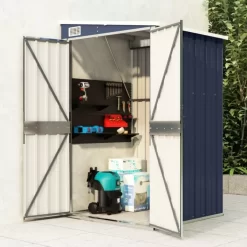 vidaXL Lawn & Garden* Wall-Mounted Garden Shed Anthracite 46.5"X39.4"X70.1" Steel