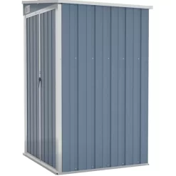 vidaXL Lawn & Garden* Wall-Mounted Garden Shed Gray 46.5"X39.4"X70.1" Galvanized Steel