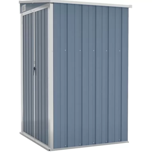 vidaXL Lawn & Garden* Wall-Mounted Garden Shed Gray 46.5"X39.4"X70.1" Galvanized Steel