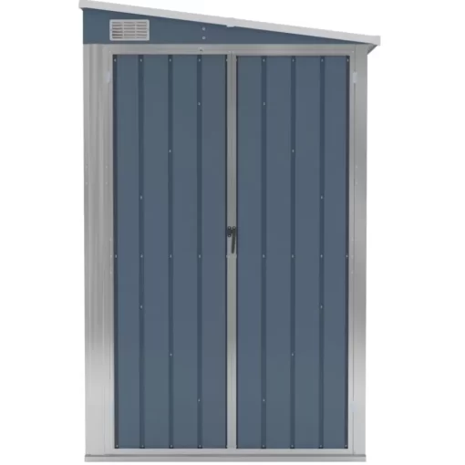 vidaXL Lawn & Garden* Wall-Mounted Garden Shed Gray 46.5"X39.4"X70.1" Galvanized Steel