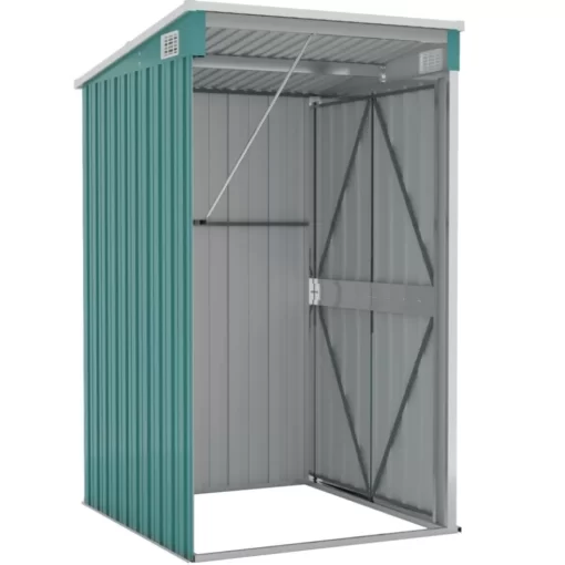 vidaXL Lawn & Garden* Wall-Mounted Garden Shed Green 46.5"X39.4"X70.1" Galvanized Steel