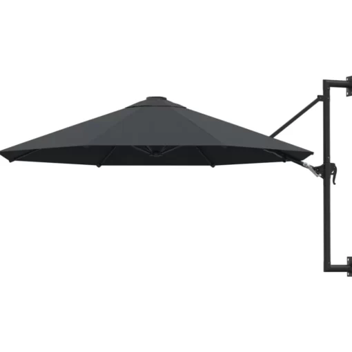 vidaXL Lawn & Garden* Wall-Mounted Parasol With Metal Pole 118.1" Anthracite