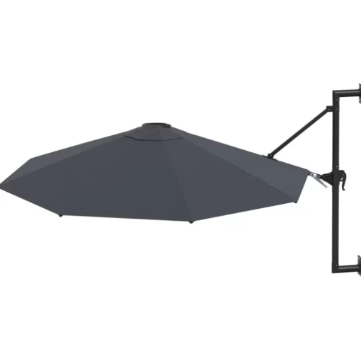 vidaXL Lawn & Garden* Wall-Mounted Parasol With Metal Pole 118.1" Anthracite