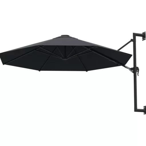 vidaXL Lawn & Garden* Wall-Mounted Parasol With Metal Pole 118.1" Anthracite