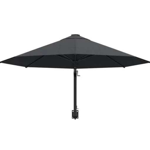 vidaXL Lawn & Garden* Wall-Mounted Parasol With Metal Pole 118.1" Anthracite