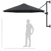 vidaXL Lawn & Garden* Wall-Mounted Parasol With Metal Pole 118.1