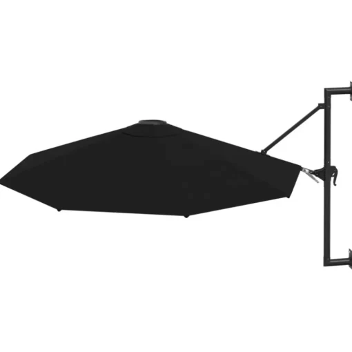 vidaXL Lawn & Garden* Wall-Mounted Parasol With Metal Pole 118.1" Black