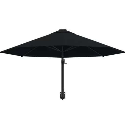 vidaXL Lawn & Garden* Wall-Mounted Parasol With Metal Pole 118.1" Black