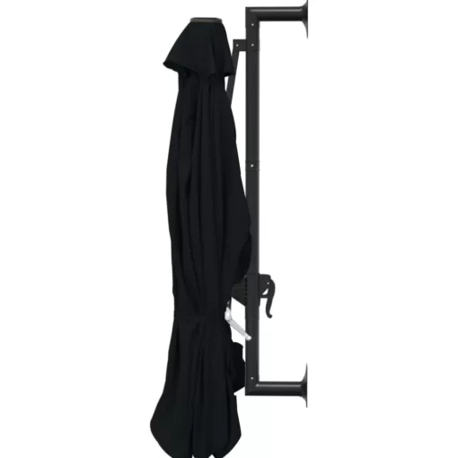 vidaXL Lawn & Garden* Wall-Mounted Parasol With Metal Pole 118.1" Black