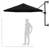 vidaXL Lawn & Garden* Wall-Mounted Parasol With Metal Pole 118.1