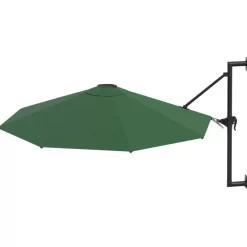 vidaXL Lawn & Garden* Wall-Mounted Parasol With Metal Pole 118.1" Green