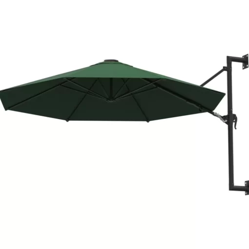 vidaXL Lawn & Garden* Wall-Mounted Parasol With Metal Pole 118.1" Green