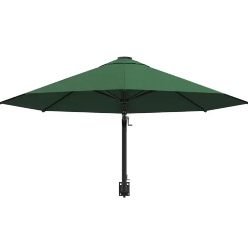 vidaXL Lawn & Garden* Wall-Mounted Parasol With Metal Pole 118.1" Green