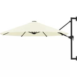 vidaXL Lawn & Garden* Wall-Mounted Parasol With Metal Pole 118.1" Sand